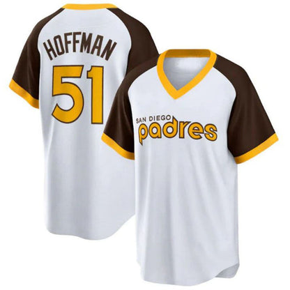 S.Diego Padres #51 Trevor Hoffman Home Cooperstown Collection Player Jersey - White Baseball Jerseys