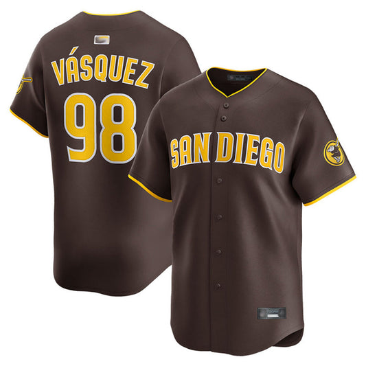 S.Diego Padres #98 Randy Vasquez Player Road Limited Baseball Jerseys