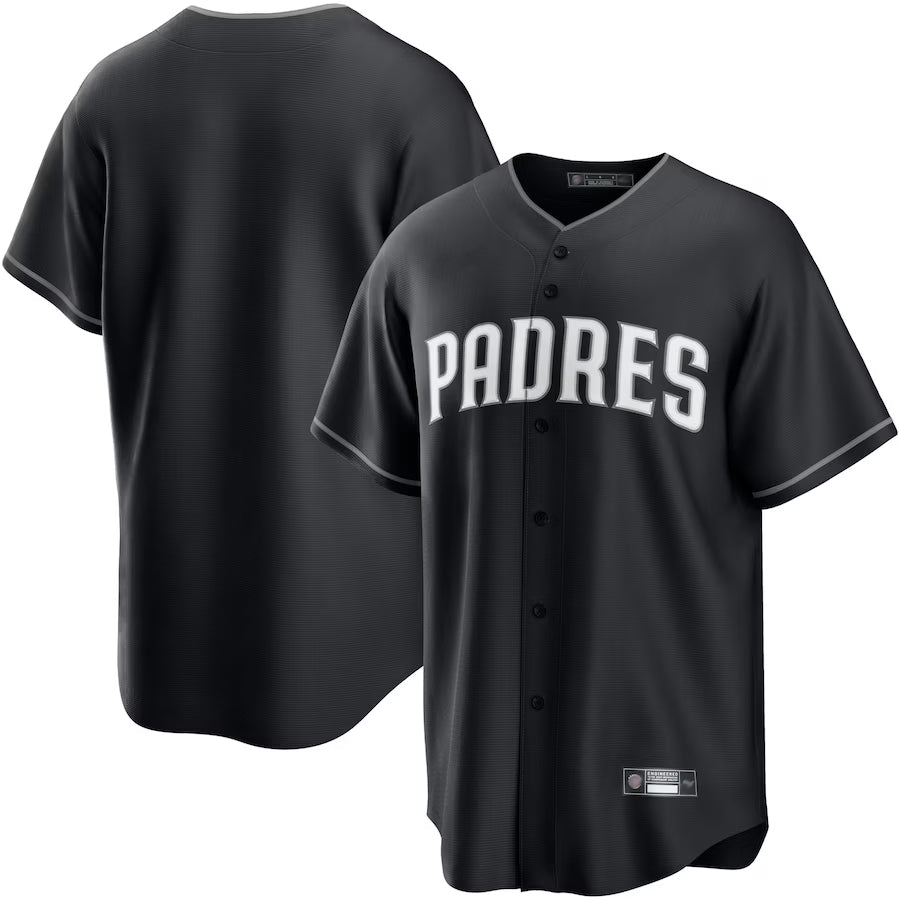 S.Diego Padres Blank Player Black Lights Out Replica Baseball Jerseys