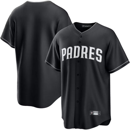 S.Diego Padres Blank Player Black Lights Out Replica Baseball Jerseys