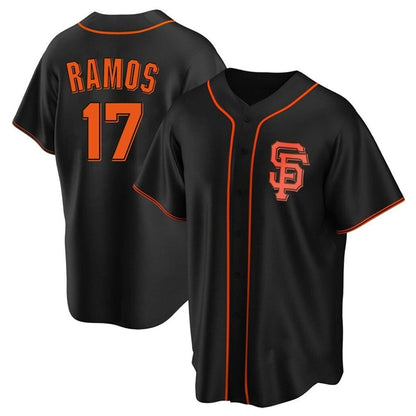 S.Francisco Giants #17 Heliot Ramos Player Black Game Replica Baseball Jerseys
