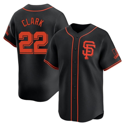 S.Francisco Giants #22 Will Clark Player Black Replica Baseball Jerseys