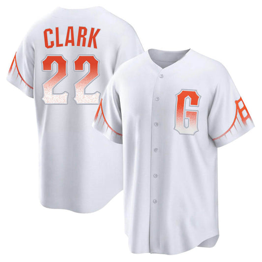 S.Francisco Giants #22 Will Clark Player White City Connect Baseball Jerseys