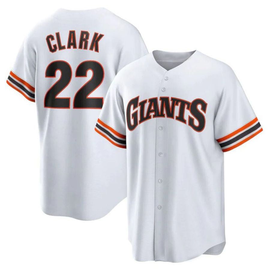 S.Francisco Giants #22 Will Clark Player White Home Cooperstown Collection Replica Baseball Jerseys