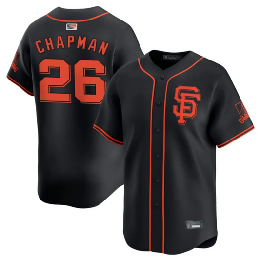 S.Francisco Giants #26 Matt Chapman Player Black Replica Game Baseball Jerseys