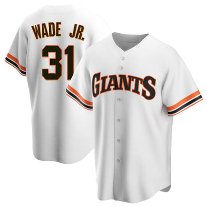 S.Francisco Giants #31 LaMonte Wade Jr. Player White Throwback Cooperstown Collection Limited Baseball Jerseys