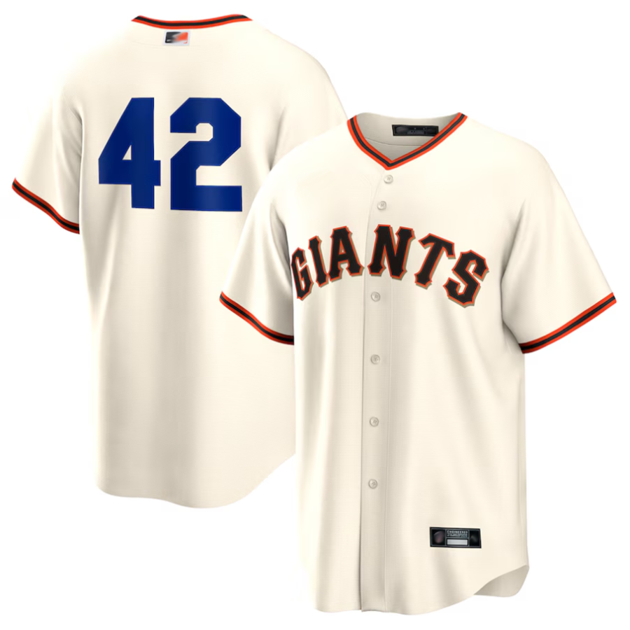 S.Francisco Giants #42 Player Cream Home Replica Baseball Jerseys
