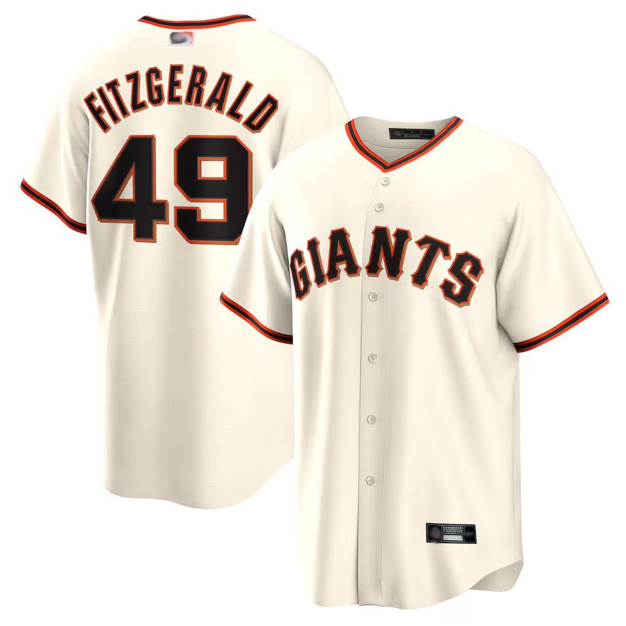 S.Francisco Giants #49 Tyler Fitzgerald Player Cream Home Replica Baseball Jerseys