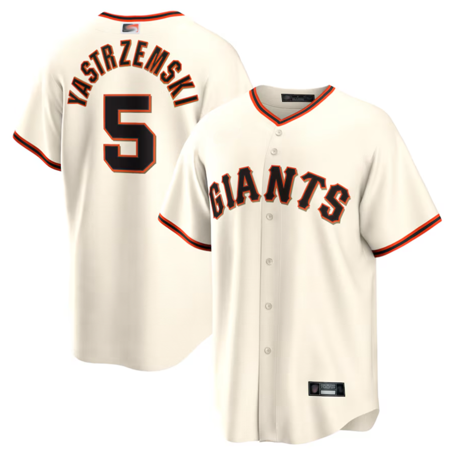 S.Francisco Giants #5 Mike Yastrzemski Player Cream Home Replica Baseball Jerseys
