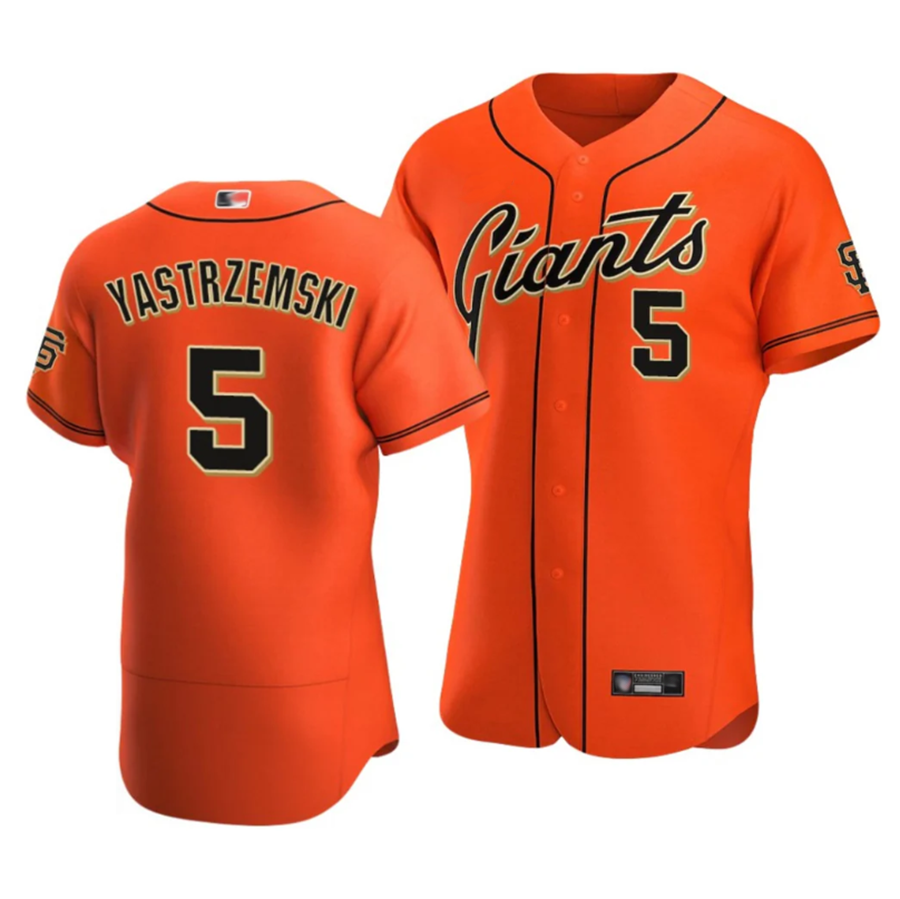 S.Francisco Giants #5 Mike Yastrzemski Player Orange Replica Baseball Jerseys