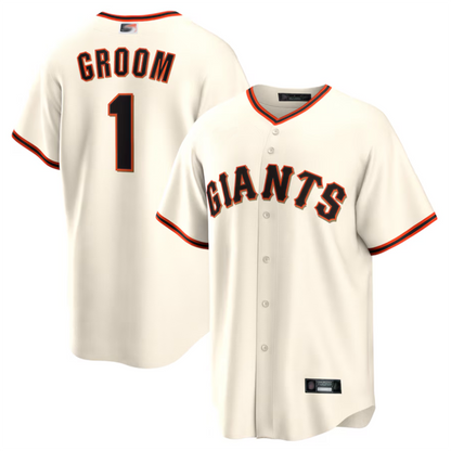 S.Francisco Giants White #1 Groom Player Home Replica Baseball Jerseys