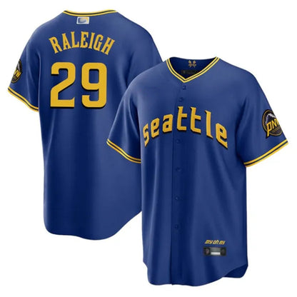 S.Mariners #29 Cal Raleigh Player City Connect Replica Royal Baseball Jerseys
