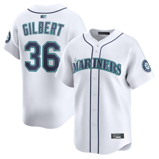 S.Mariners #36 Logan Gilbert Player White Limited Baseball Jerseys