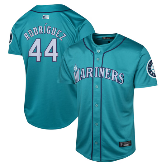 S.Mariners #44 Julio Rodr¡§aguez Player Aqua Limited Baseball Jerseys