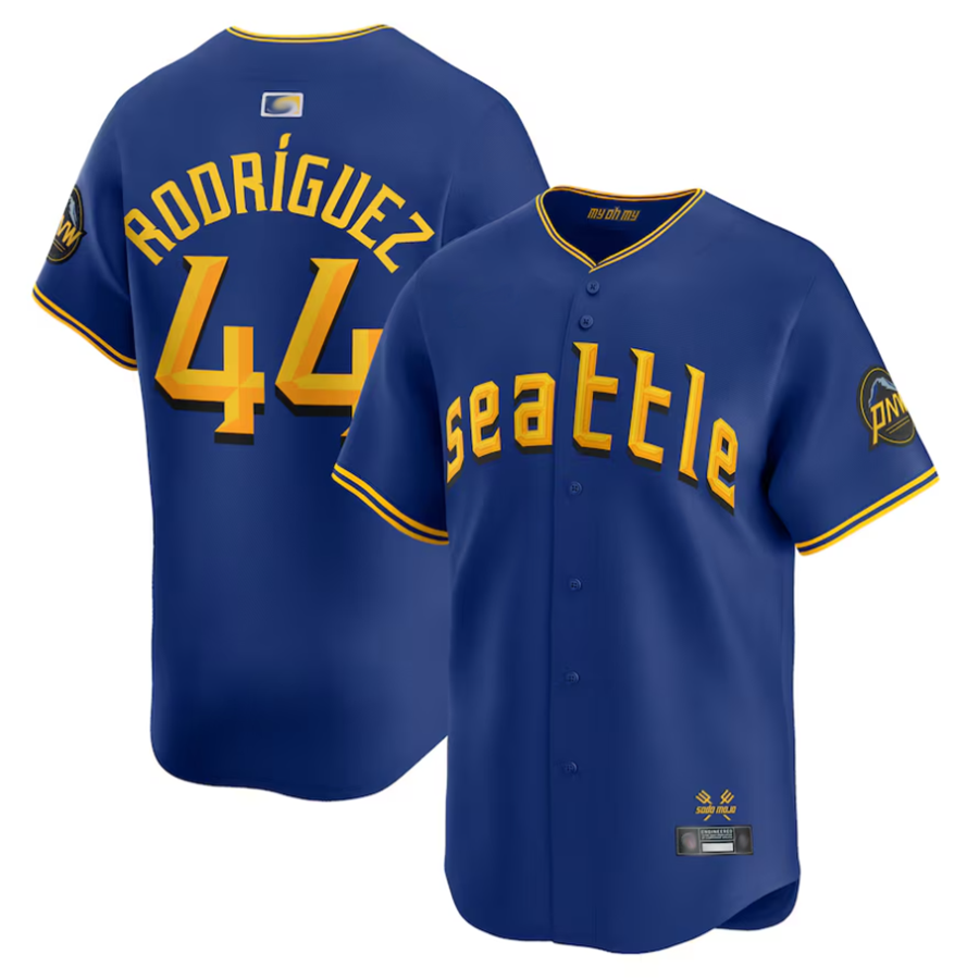 S.Mariners #44 Julio Rodriguez Player Blue City Connect Limited Baseball Jerseys