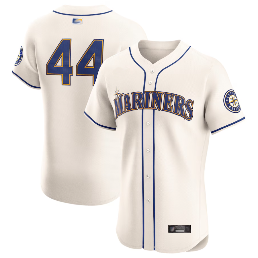 S.Mariners #44 Julio Rodr¡§aguez Player Cream Elite Baseball Jerseys