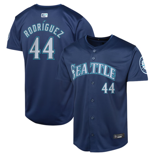 S.Mariners #44 Julio Rodr¡§aguez Player Navy Road Limited Baseball Jerseys