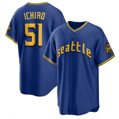S.Mariners #51 Ichiro Suzuki Player Royal City Connect Replica Baseball Jerseys