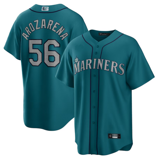 S.Mariners #56 Randy Arozarena Player Aqua Replica Baseball Jerseys