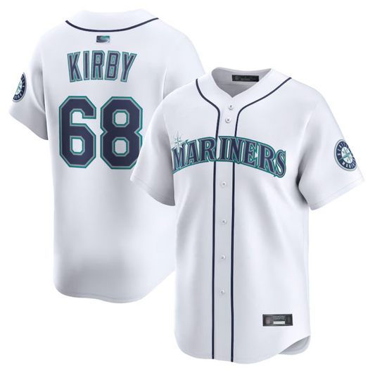 S.Mariners #68 George Kirby Player White Limited Baseball Jerseys