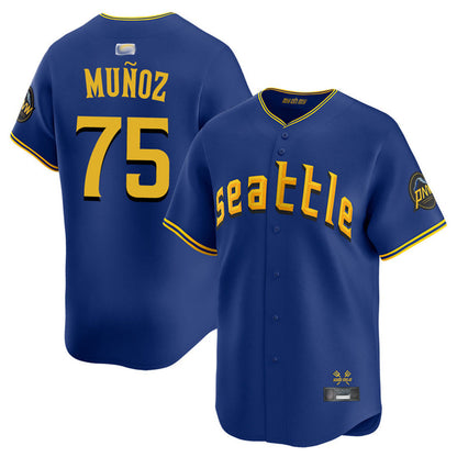 S.Mariners #75 Andres Munoz Player City Connect Limited Royal Baseball Jerseys