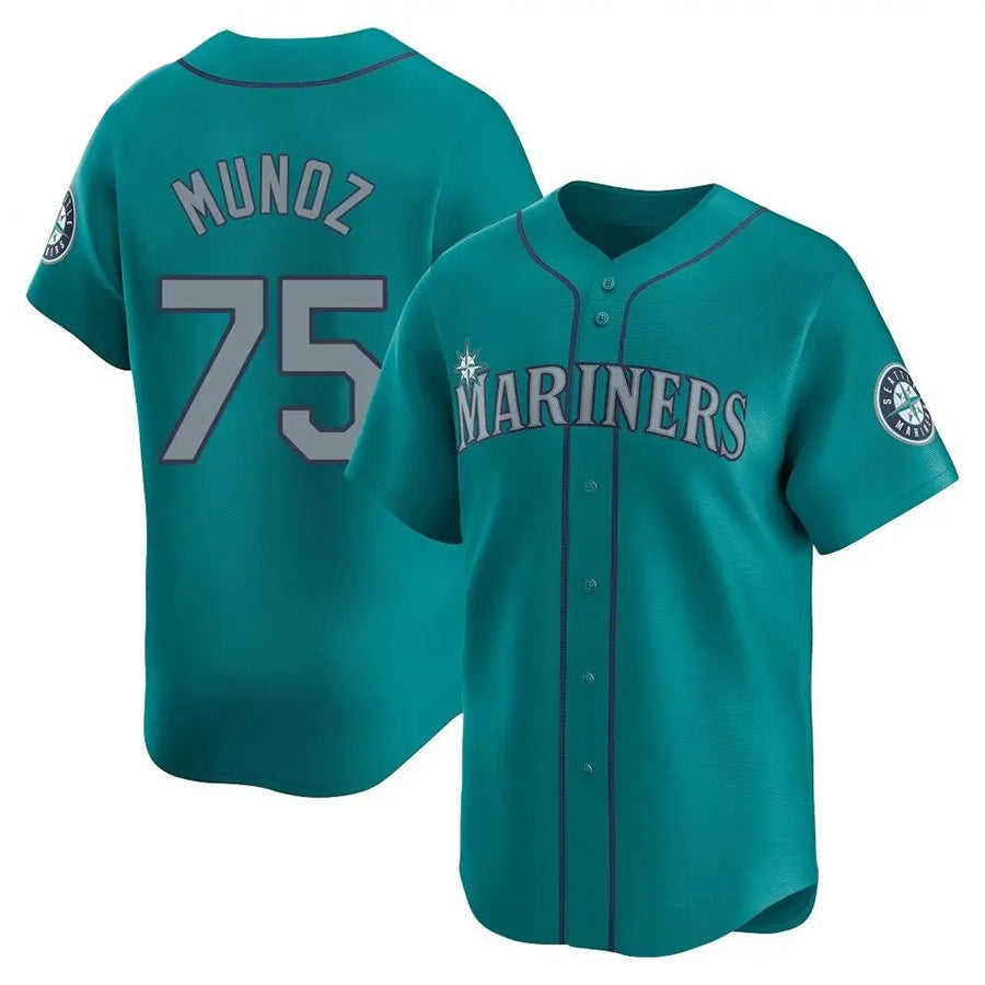 S.Mariners #75 Andres Munoz Player Teal Limited Baseball Jerseys