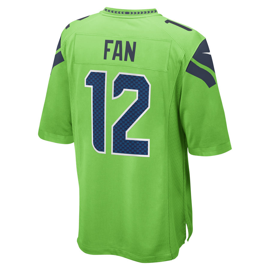 S.Seahawks #12 12s FAN Player Neon Green Game Football Jerseys