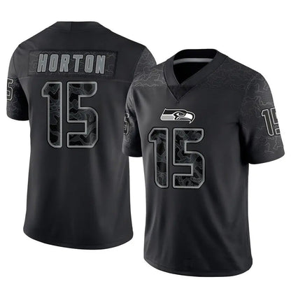S.Seahawks #15 Tory Horton Player Black RFLCTV Limited Football Jerseys