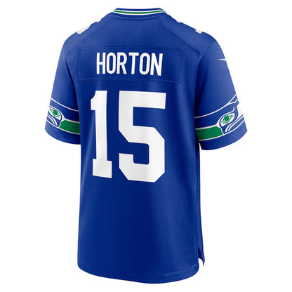 S.Seahawks #15 Tory Horton Player Royal Throwback Game Football Jerseys