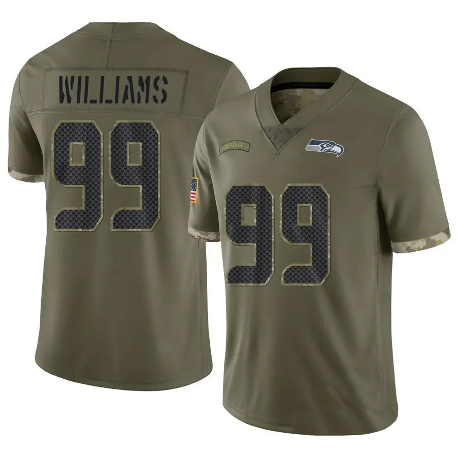 S.Seahawks #99 Leonard Williams Player Salute to Service Olive Football Jerseys