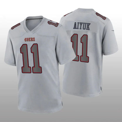 #11 Brandon Aiyuk Player SF.49ers Gray Game Football Jerseys