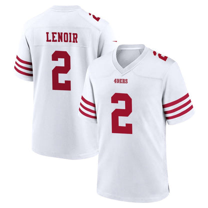 SF.49ers #2 Deommodore Lenoir Player White Home Game Football Jerseys