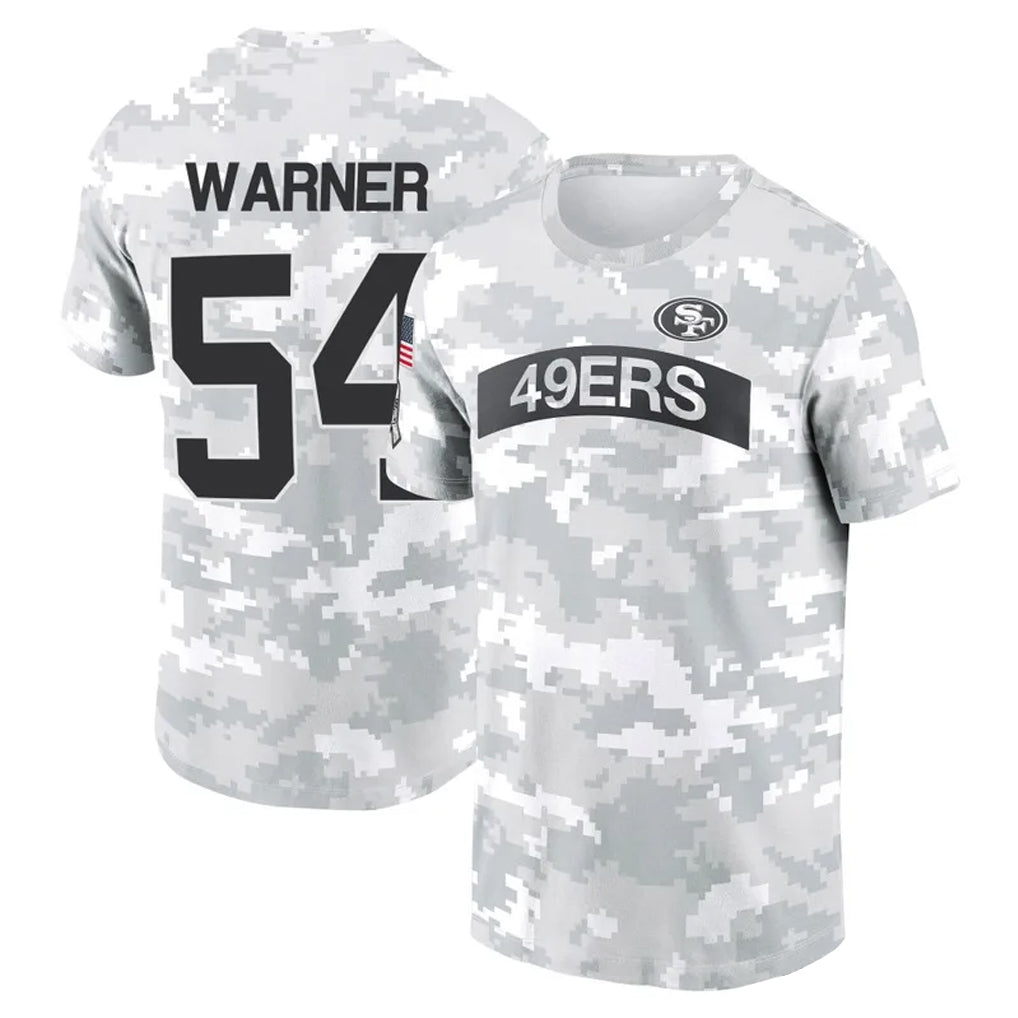SF.49ers #54 Fred Warner Player Salute to Service Hoodies & T-Shirts Football Jerseys