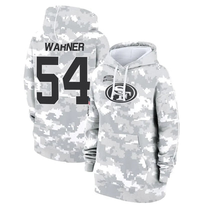 SF.49ers #54 Fred Warner Player Arctic Camo Salute to Service Hoodies Football Jerseys