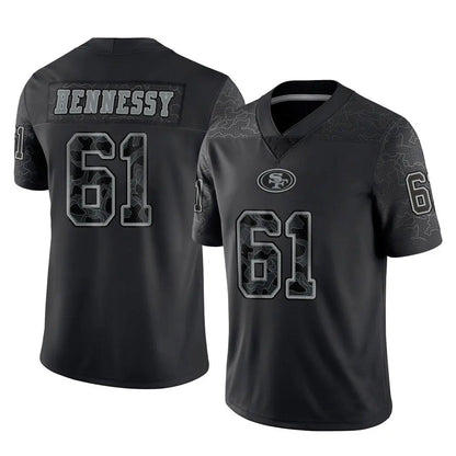 SF.49ers #61 Matt Hennessy Player Black RFLCTV Limited Football Jerseys
