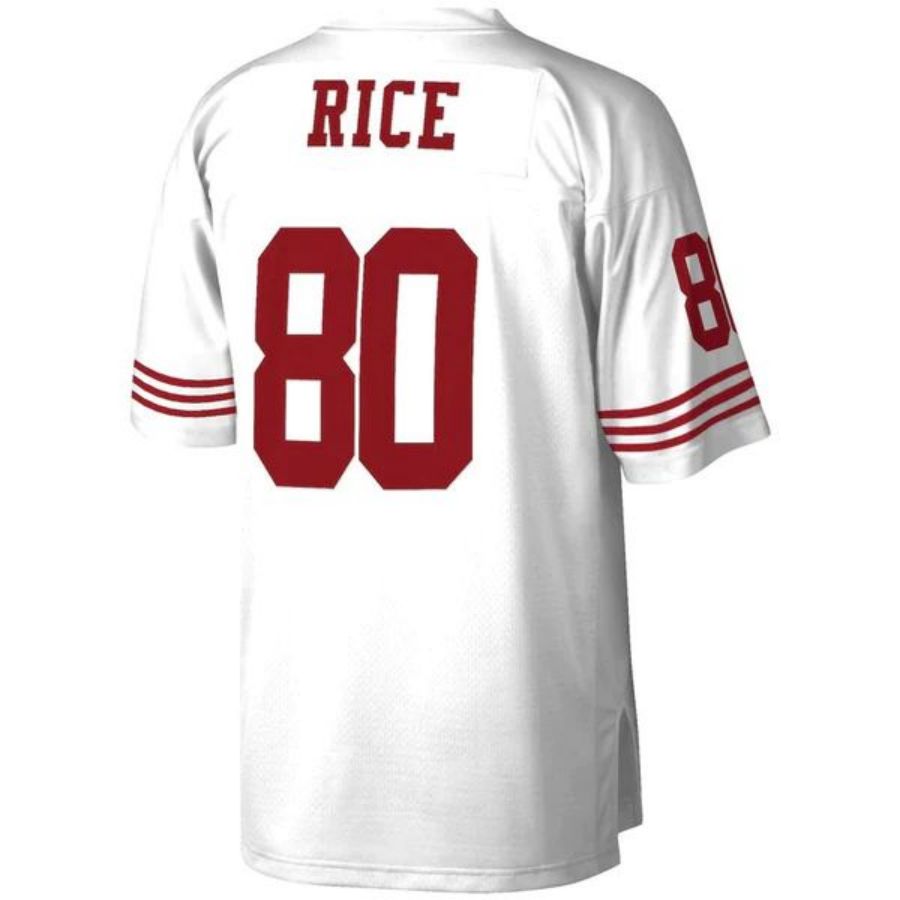SF.49ers #80 Jerry Rice Player Mitchell & Ness White Legacy Replica Football Jerseys