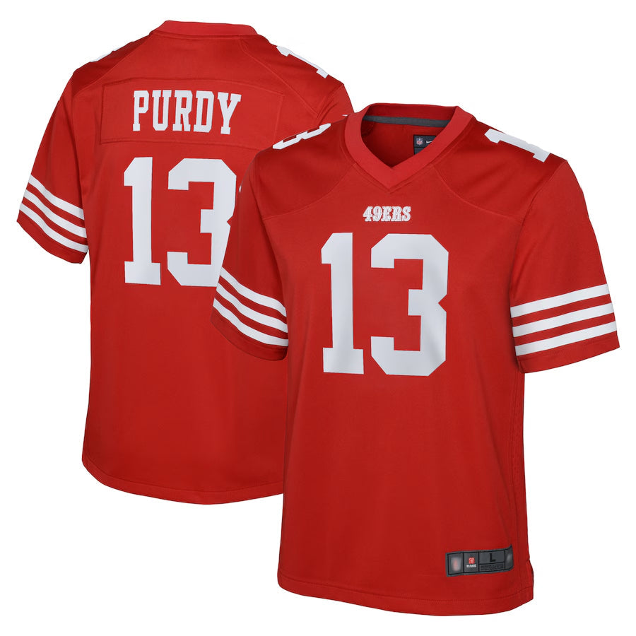 SF.49ers Home Game Football Jerseys - Scarlet - #13 Brock Purdy Player