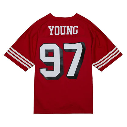 SF.49ers #97 Bryant Young Legacy Replica Player Jersey - Scarlet Stitched American Football Jerseys