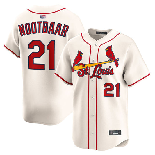 St.Louis Cardinals #21 Lars Nootbaar Player Cream Limited Home Baseball Jerseys