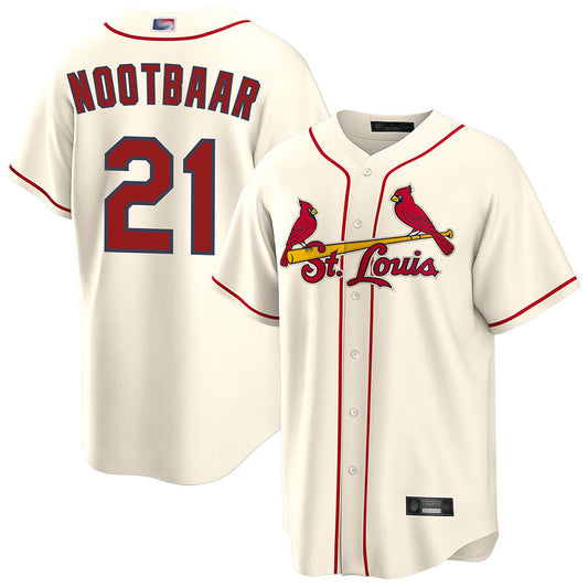 St.Louis Cardinals #21 Lars Nootbaar Player Cream Replica Home Baseball Jerseys