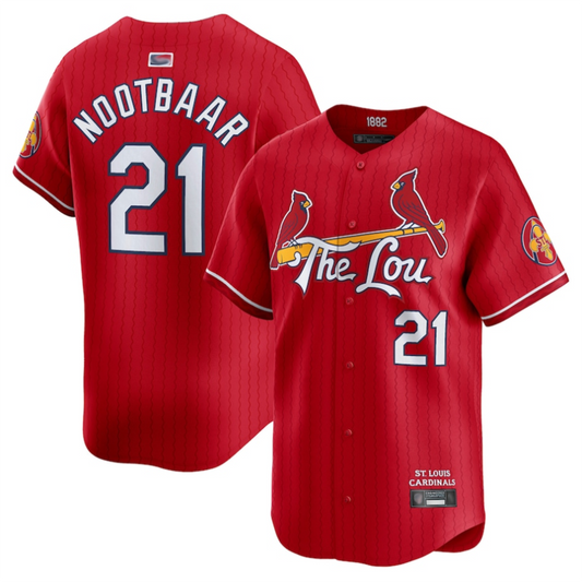 St.Louis Cardinals #21 Lars Nootbaar Player Red City Connect Limited Baseball Jerseys