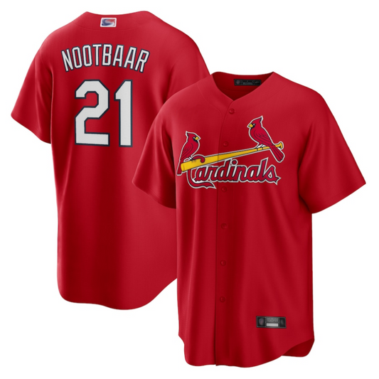 St.Louis Cardinals #21 Lars Nootbaar Player Red Replica Baseball Jerseys