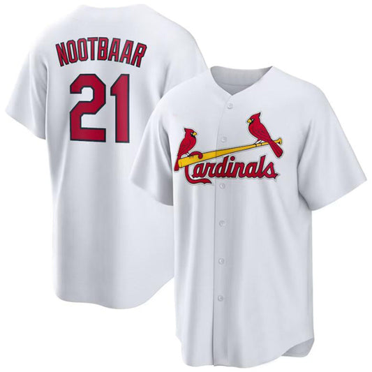 St.Louis Cardinals #21 Lars Nootbaar Player White Home Replica Baseball Jerseys