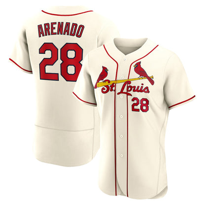 St.Louis Cardinals #28 Nolan Arenado Player Cream Team Baseball Jerseys
