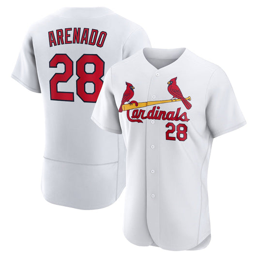 St.Louis Cardinals #28 Nolan Arenado Player White Home Limited Baseball Jerseys
