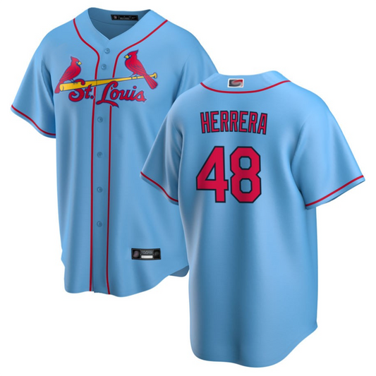 St.Louis Cardinals #48 Iv¡§¡én Herrera Player Light Blue Home Replica Baseball Jerseys