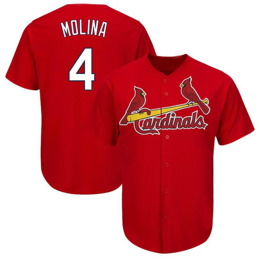 St.Louis Cardinals #4 Yadier Molina Player Red Replica Baseball Jerseys
