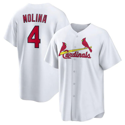 St.Louis Cardinals #4 Yadier Molina Player White Home Replica Baseball Jerseys