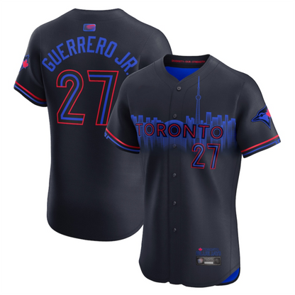 T.Blue Jays #27 Vladimir Guerrero Jr. Player Navy City Connect Elite Baseball Jerseys