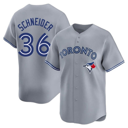 T.Blue Jays #36 Davis Schneider Player Gray Limited Baseball Jerseys